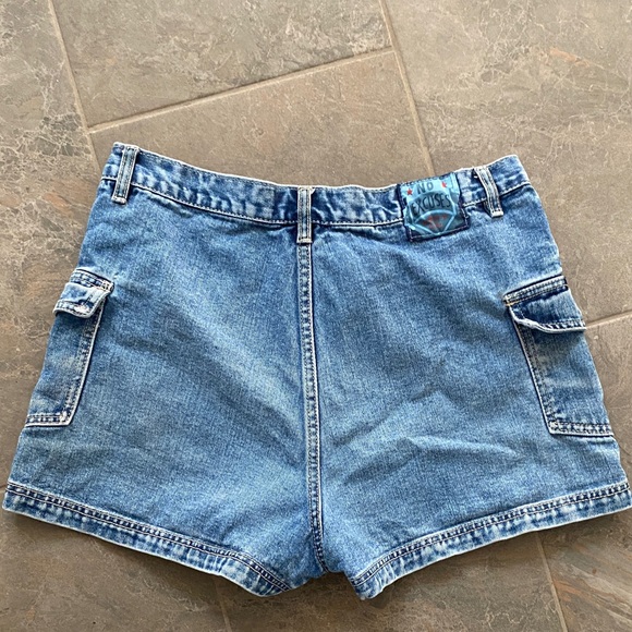 Women's Vintage No Excuses Denim Utility Shorts 31” Waist High Rise - Picture 6 of 7